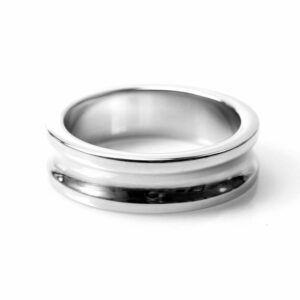 Anello fallico in metallo 50 mm di colore grigio