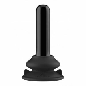 Plug anale vibrante in vetro borosilicato con telecomando a distanza di colore nero