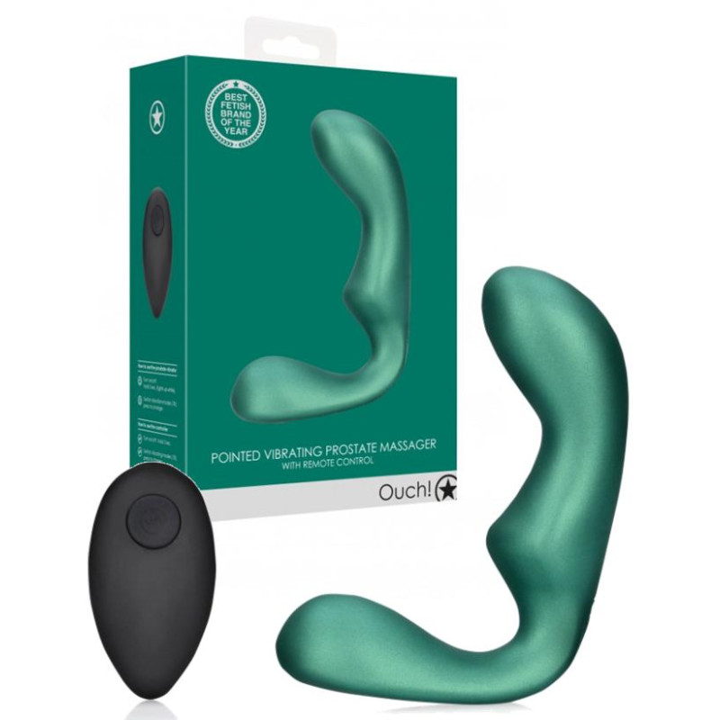Massaggiatore prostatico vibrante in silicone ABS con telecomando a distanza di colore verde