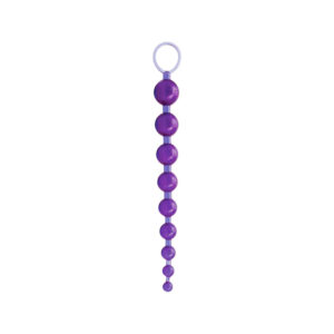 Beads anali in PVC ABS di colore viola con manico ad anello