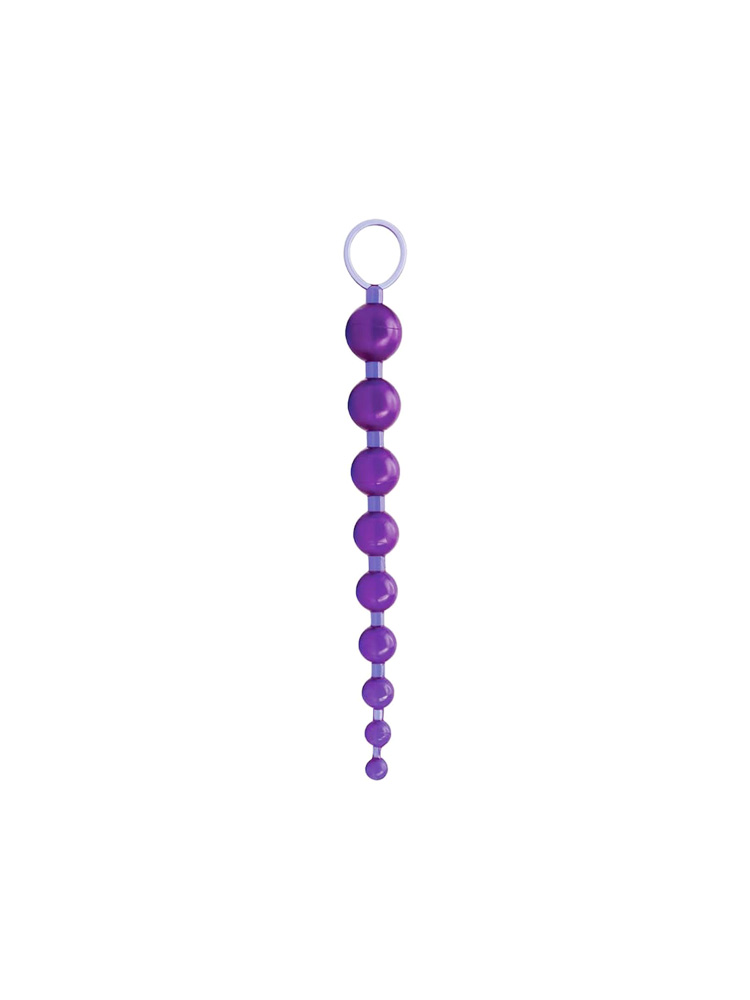 Beads anali in PVC ABS di colore viola con manico ad anello