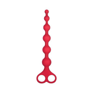 Beads anali in silicone ABS di colore rosso 20 cm