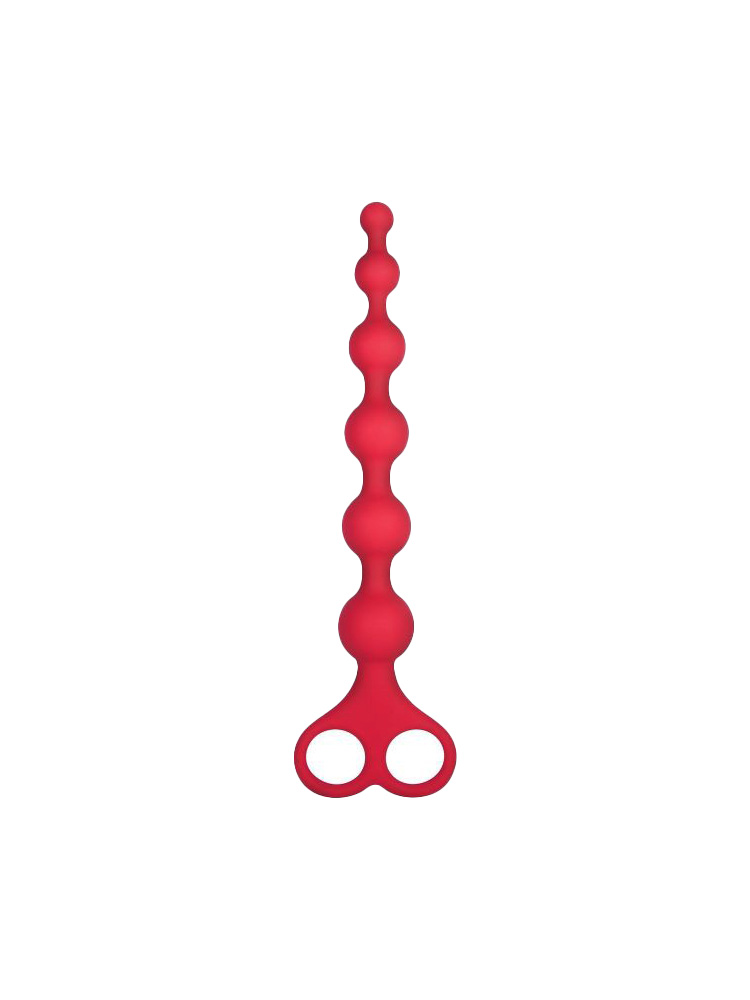 Beads anali in silicone ABS di colore rosso 20 cm