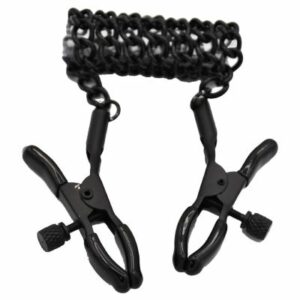 Pinzette per capezzoli con catenina di colore nero