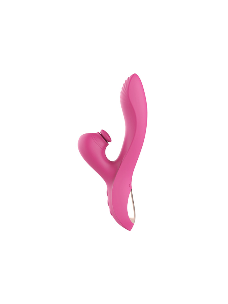 Vibratore rabbit e punto G in silicone di colore fucsia