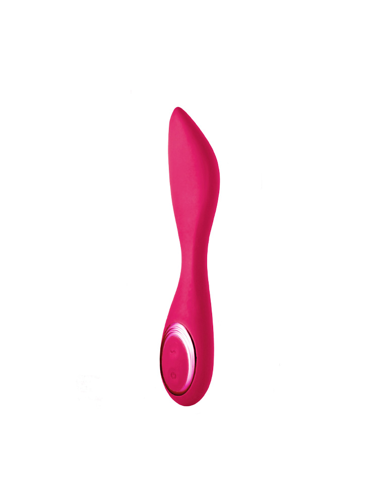 Vibratore vaginale in silicone flessibile di colore fucsia