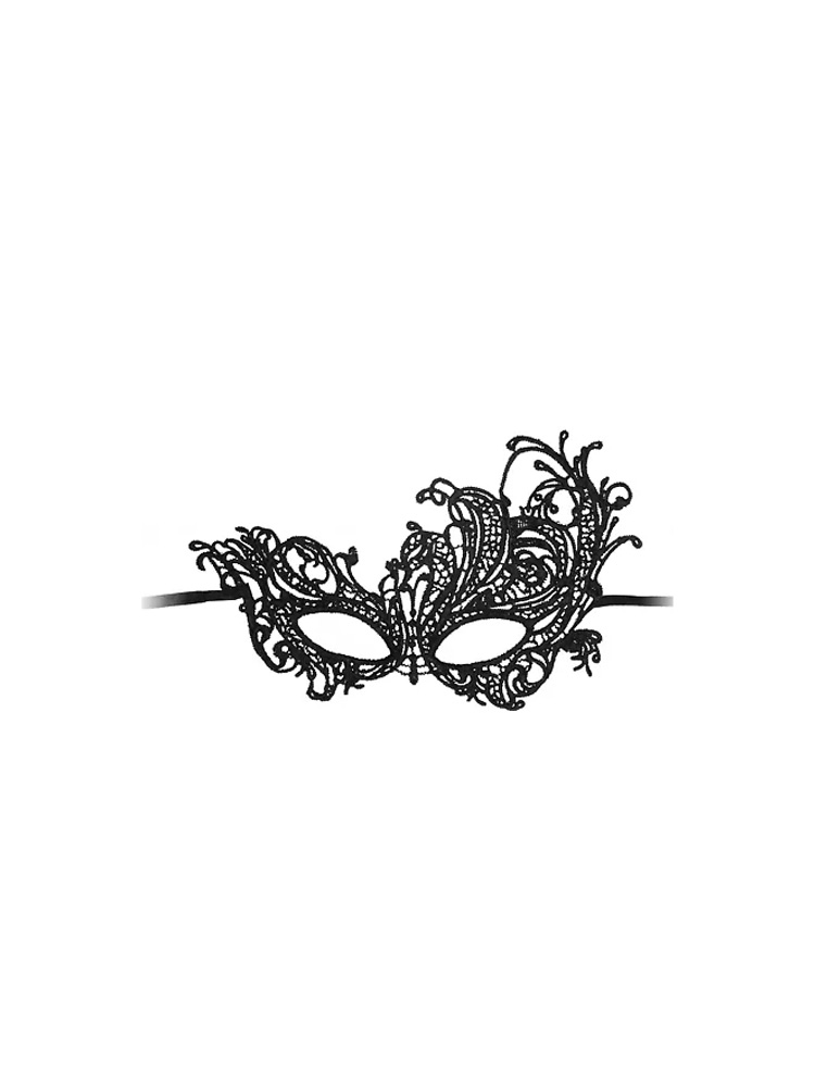 Maschera nera con decorazioni stile veneziano fatte a mano in materiale ecologico di colore nero