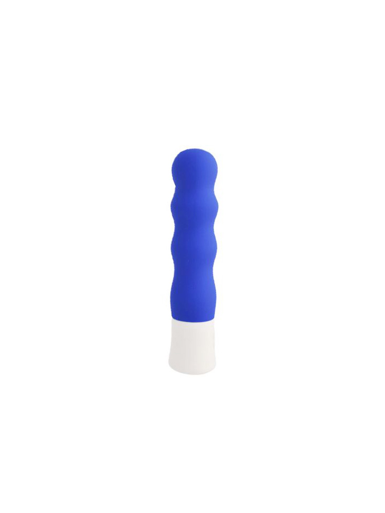 Vibratore vaginale in silicone con movimento oscillatorio di colore blu