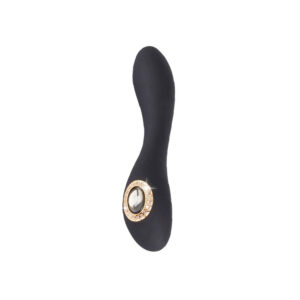 Vibratore punto G in silicone di colore nero con gemma