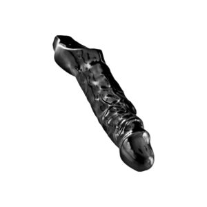 Guaina realistica per estensione del pene in TPR ABS 16 cm di colore nero