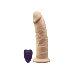 Dildo realistico vibrante in silicone silexpan ABS 17,5 cm con telecomando a distanza e ventosa aderente, color carne