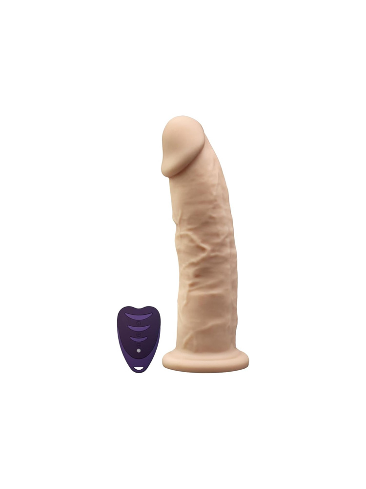 Dildo realistico vibrante in silicone silexpan ABS 17,5 cm con telecomando a distanza e ventosa aderente, color carne