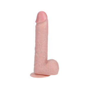 Dildo realistico vibrante e con funzione thrusting in PVC ABS 20,5 cm con testicoli e ventosa aderente, color carne