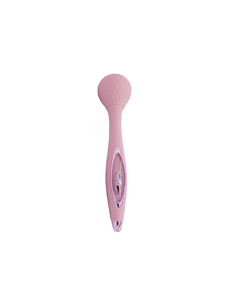 Vibratore wand in silicone per stimolazione clitoridea di colore rosa