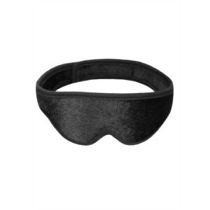 Mascherina BDSM in velluto regolabile con strappo in velcro di colore nero