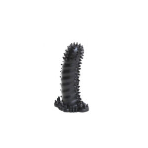Guaina stilizzata per estensione del pene con dettagli in rilievo in TPR ABS 13 cm di colore nero